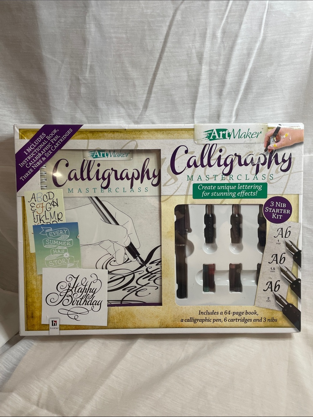 ArtMaker Calligraphy Masterclass Kit - White, Gold, Purple Accents